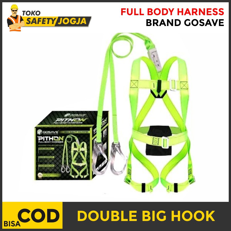 Full Body Harness Pithon Double Hook / Double Lanyard dengan Shock Absober