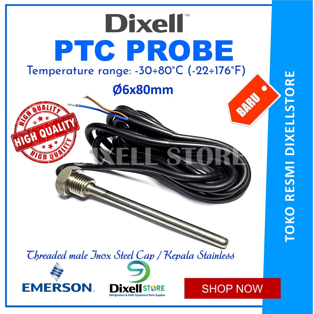 Sensor Probe PTC Dixell Drat Ulir temperatur bulb 1.8 mtr