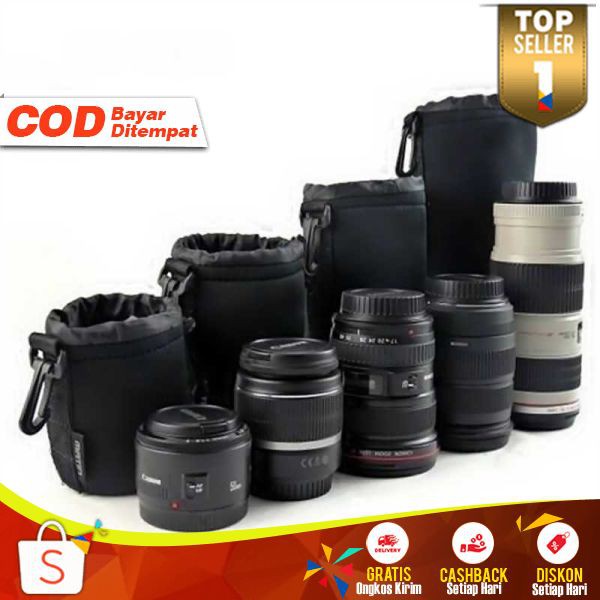 Tas Lensa Kamera DSLR 4pcs Murah Lens Bag Simple Pelindung Lensa Camera Pengaman Lens Camera