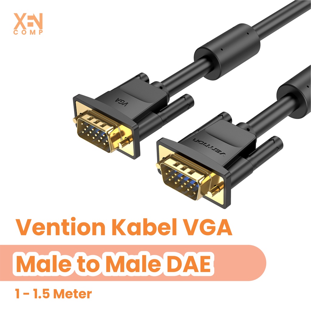 Vention Kabel VGA Male To Male Premium Quality - DAE Round 1M / 1.5M / 2M