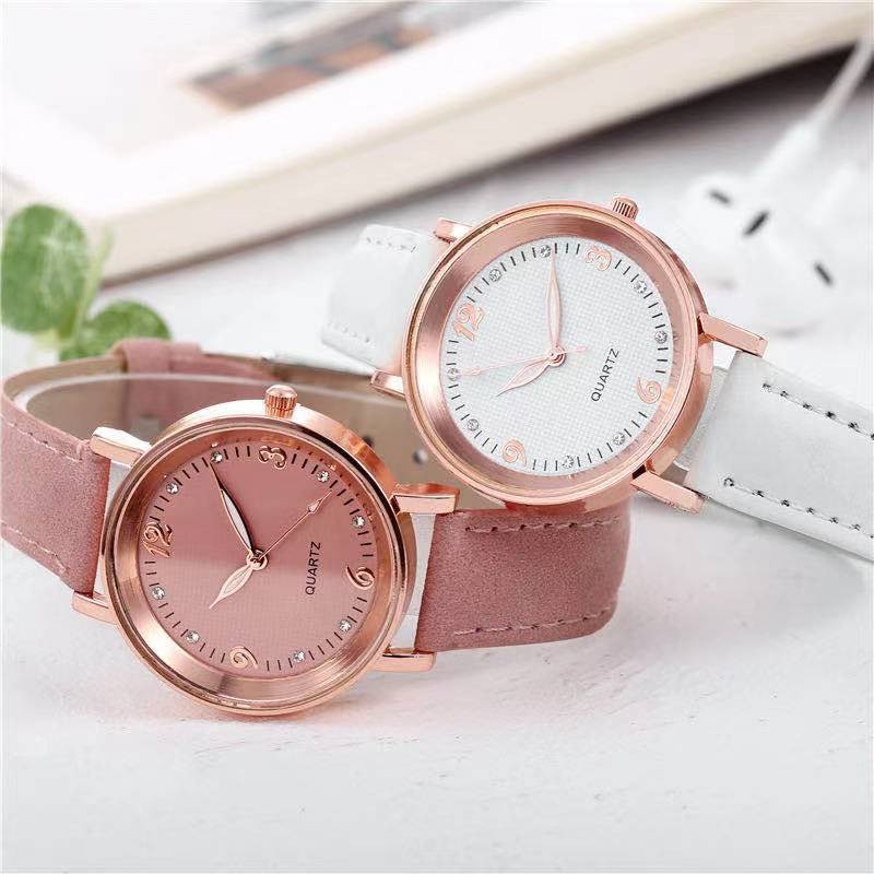 Jam Tangan Wanita Casual Analog Quartz Strap PU Fashion Korean / Jam Tangan Wanita Import