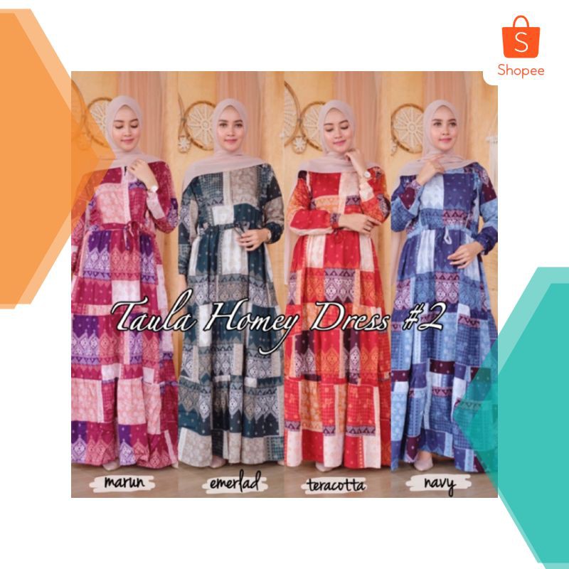 1 Grosir TAULA HOMEY DRESS - NURSING WEAR - RAYON VISCOSE - GAMIS MENYUSUI Elegan