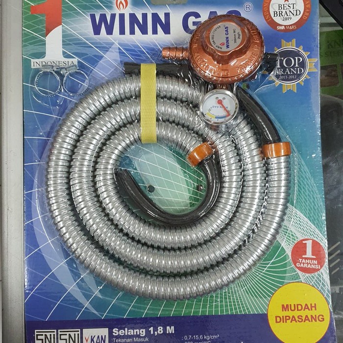 Winn Gas Selang Gas + Regulator Gas W-88/ W-28 Paket Deluxe / Selang Gas Win / Regulator Gas Win