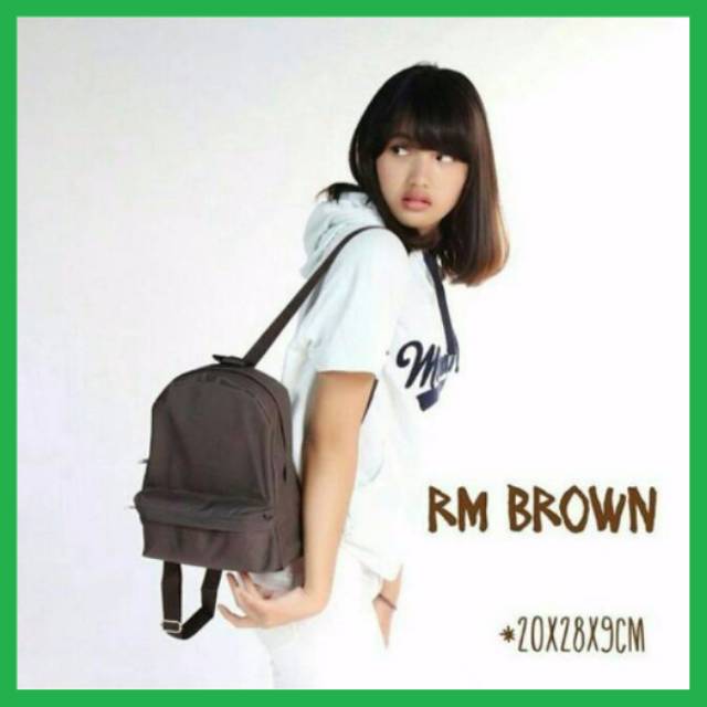 Ransel Mini Polos Tas Mini Daily Bag Tas Wanita / Tas Casual / Tas Kuliah / Tas Ransel Mini Hitam