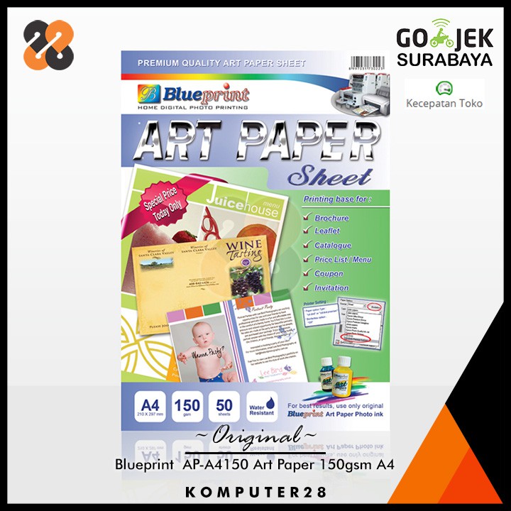 

Blueprint AP-A4150 Art Paper 150gsm A4 - Kertas Foto Art