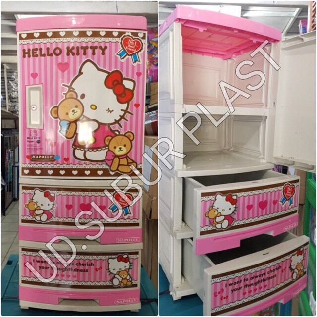 51 Lemari  Plastik 4 Susun Hello  Kitty  Penting 