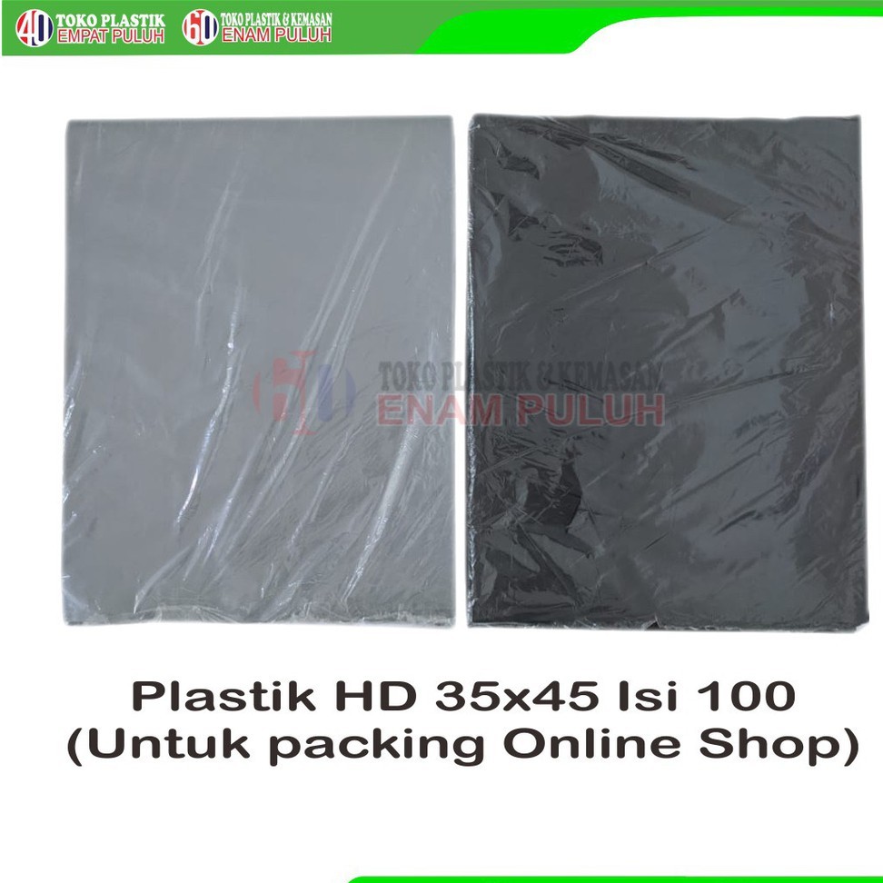 

Plastik kemasan packing online shop 35x45 hd 100 pcs hemat polos hitam silver murah kuat ekonomis