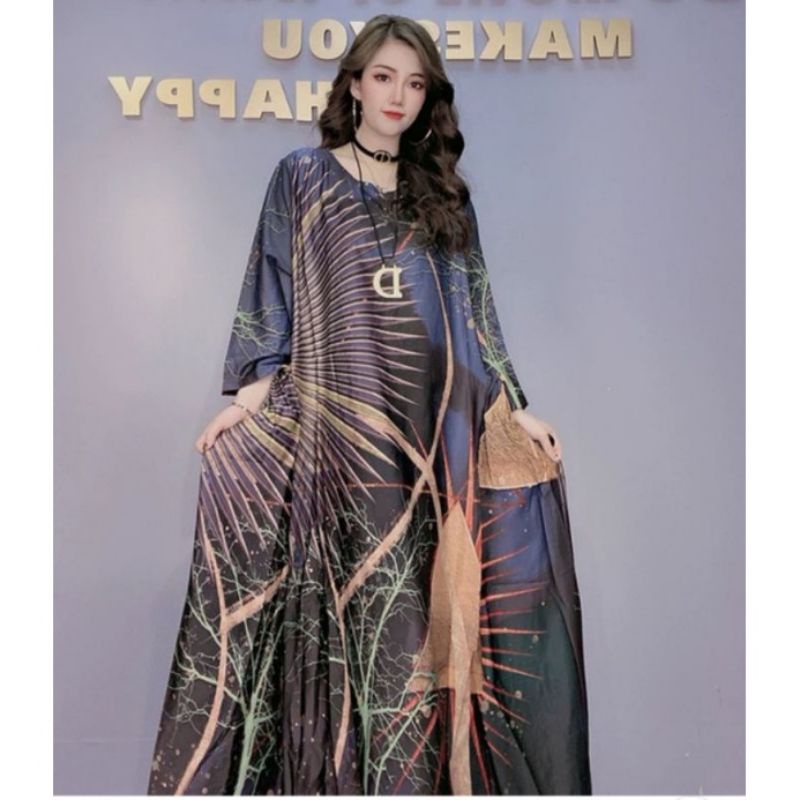 MDLV ~ 80021 FROSTINE LOOSE DRESS LONG DRESS GAMIS MAXI GAMIS IMPORT FASHION MUSLIM FASHION IMPORT