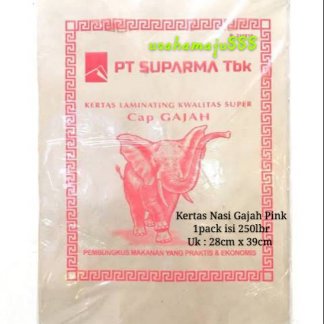 

Kertas Nasi Gajah Pink @250lbr