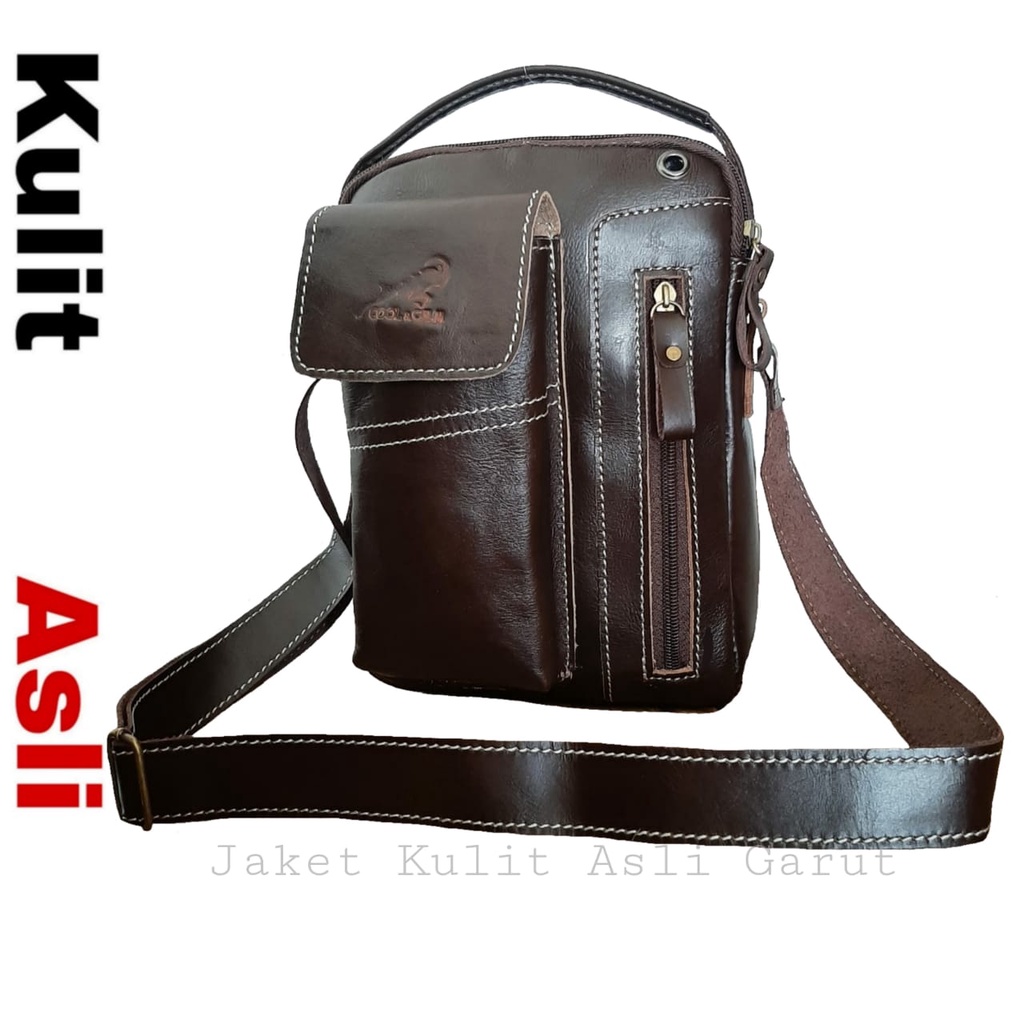 Tas Selempang Pria Kulit Asli Garut Tas Kerja Tas Santai Tas Kulit