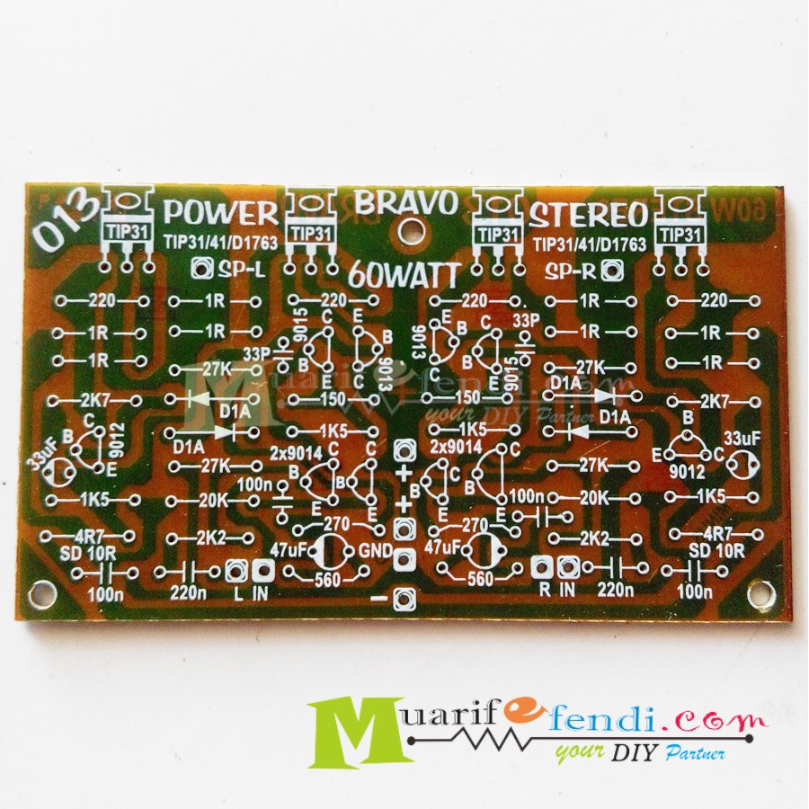 PCB Power Amplifier 60Watt Stereo TIP 013