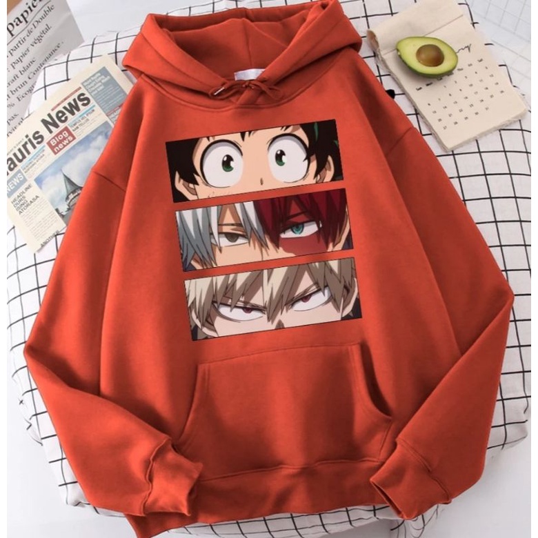 hoodie anime my hero academia bahan fleece ready banyak warna dan size S M L XL XXL