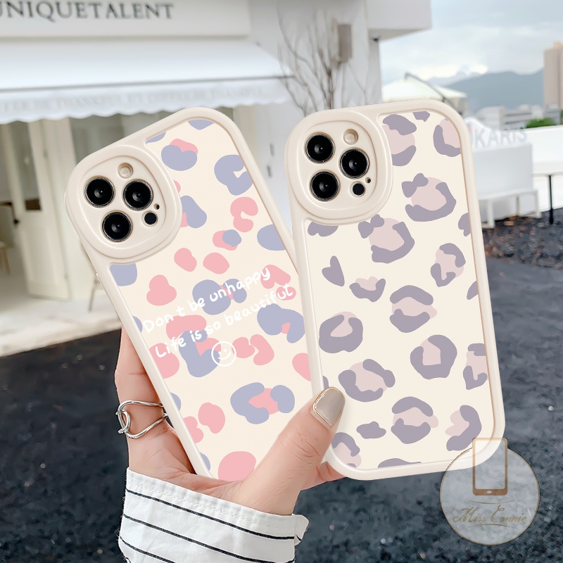 IPHONE Case Motif Print Leopard Kompatibel Untuk Iphone11 13 12 14 Pro Max7 8 6 6s Plus XR X XS MAX 7Plus 8Plus SE 2020 Biru Ungu Leopard shockproof Silicone Phone Case Cover