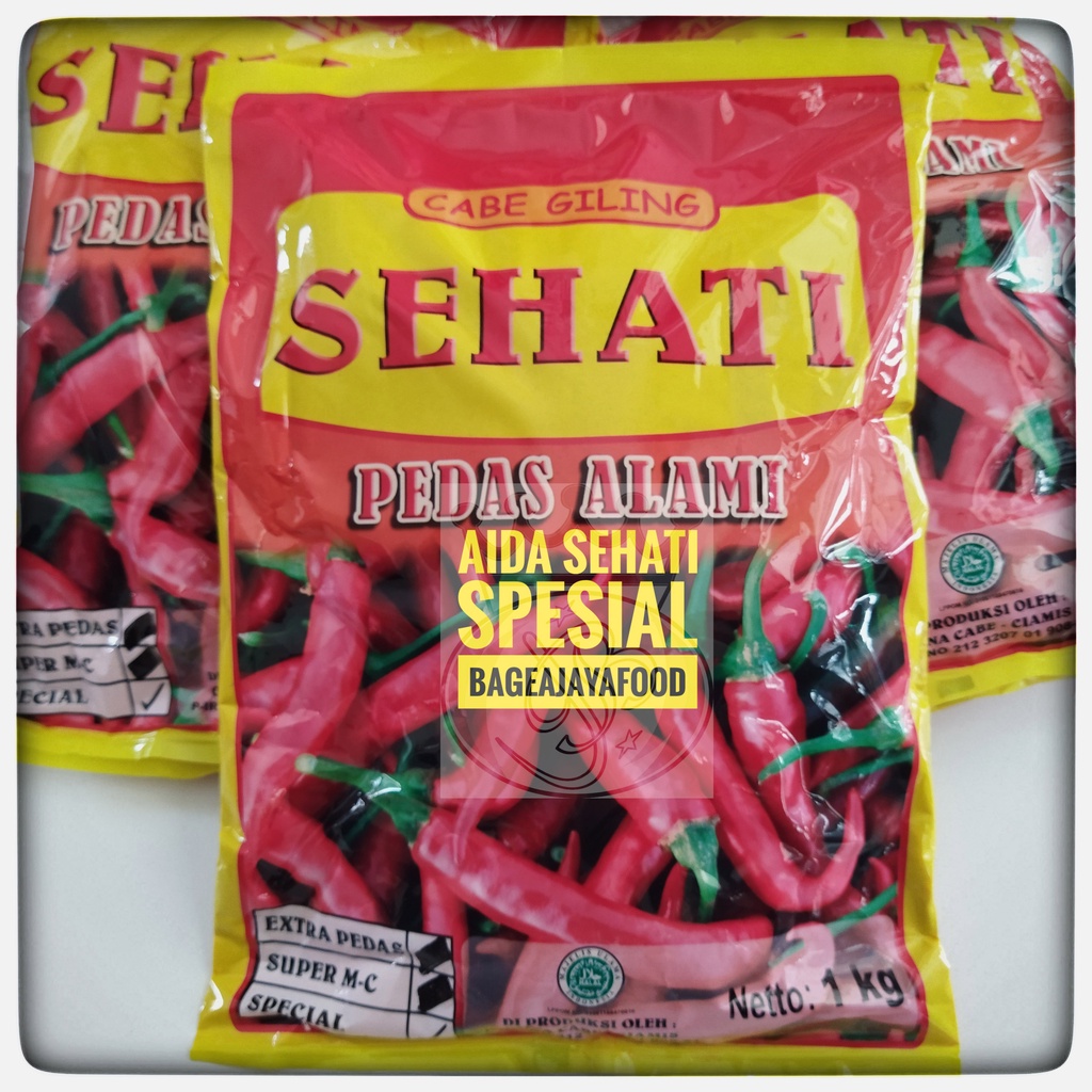

ADY78 Grosir Aida Cabe Bubuk Halus Extra Pedas Sehati Kemasan 1 Kg