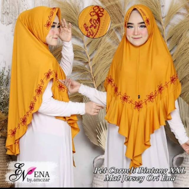 Jilbab hijab kerudung instan jumbo ori ENA Pet Corneli Bintang XXL