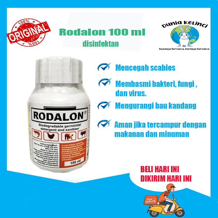 RODALON 100 ML DISINFEKTAN KANDANG HEWAN ANTESEPTIK CAIRAN PEMBERSIH KANDANG DESINFEKTAN