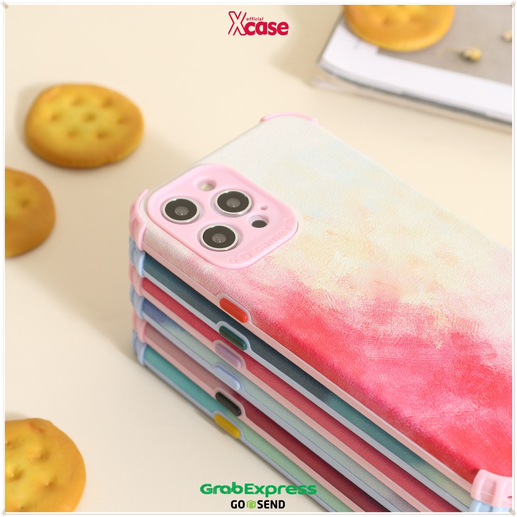 Soft Case iPhone 12 11 XS XR 8 7 6 MINI PRO MAX PLUS -  Gradient Liquid Watercolor Square  Lens Cover (2)