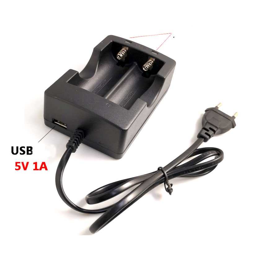 Charger Baterai 2 Slot Cas Baterai 18650 26650
