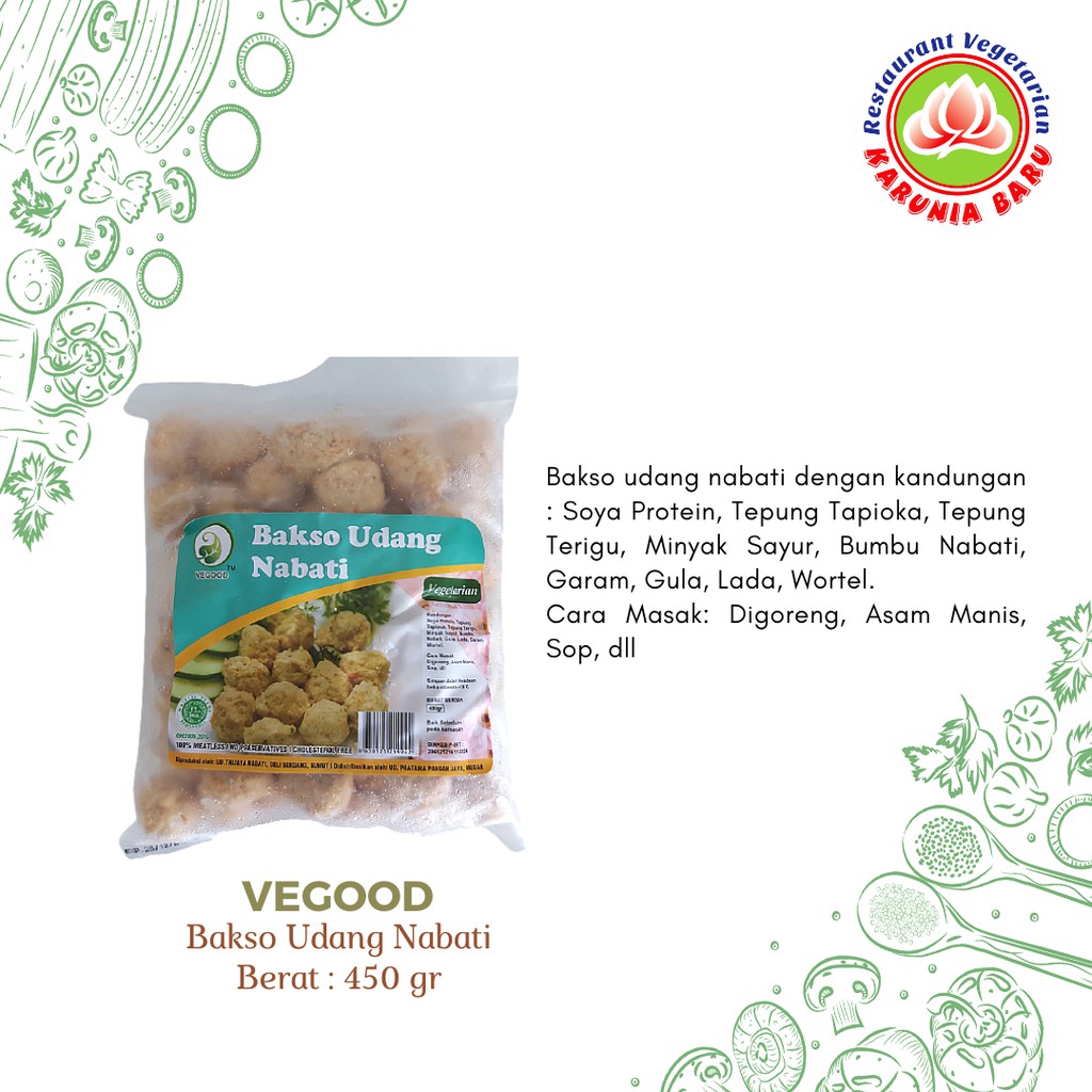 

Vegood Bakso Udang Nabati Vegetarian 450gr