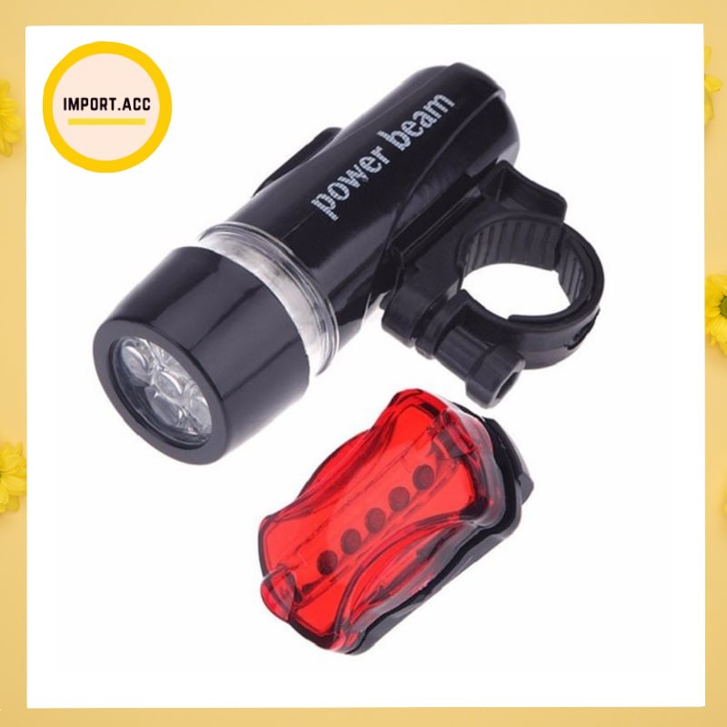 Lampu sepeda power beam depan + belakang Super terang [import]