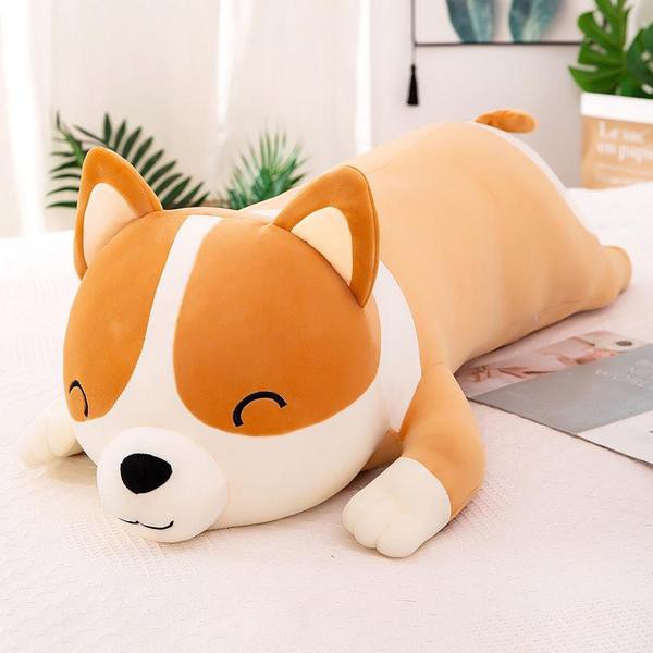 Boneka Corgi 80CM Boneka Anjing Kece Boneka Shiba Inu Kece Guling Corgi Boneka Hadiah Natal