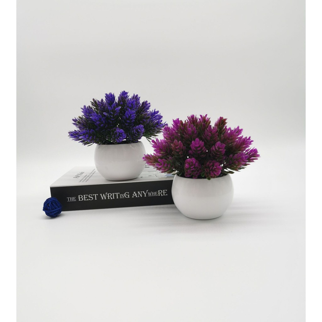 Tanaman Pot Mini Bonsai Cemara Dekoratif Bunga Plastik-2