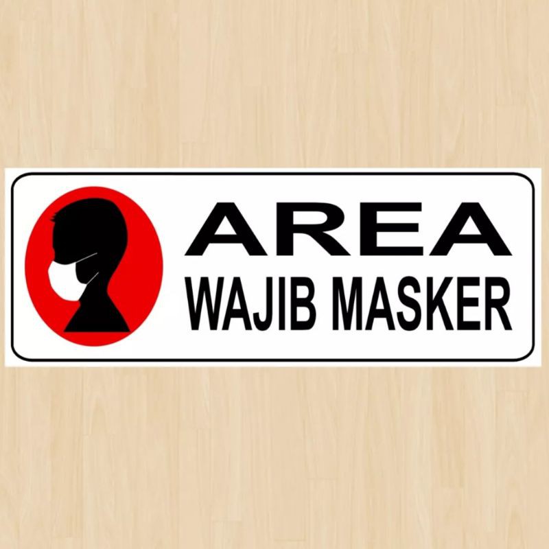 Stiker Area Wajib Masker 25x8cm Shopee Indonesia