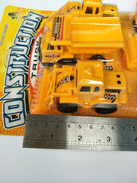 Mobil Mobilan Eskavator Plastik Set 6pcs Murah Working Truck/Alat Konstruksi