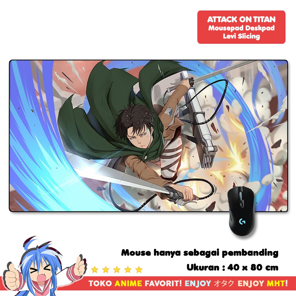 Mousepad Anime Gaming Deskpad Anime Attack On Titan AOT Levi Ackerman Slicing Shingeki no Kyojin SNK