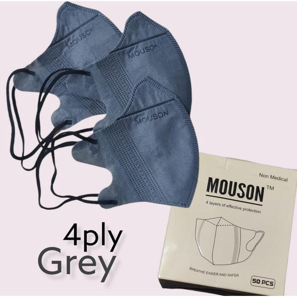 READY STOK MASKER DUCKBILL MOUSON ABU ABU GREY 4 PLY ISI 50 LBR