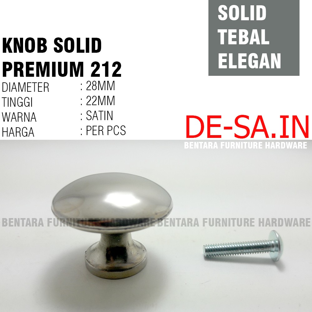 Knob Solid Premium 212 - Handle Tarikan Laci Pintu Kabinet Dapur