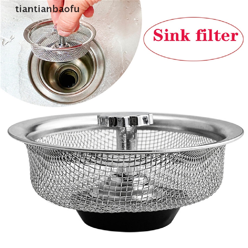 [tiantianbaofu] Stainless Steel Sink Strainer Waste Disposer Outfall Filter Hair Sewer Outfall Boutique