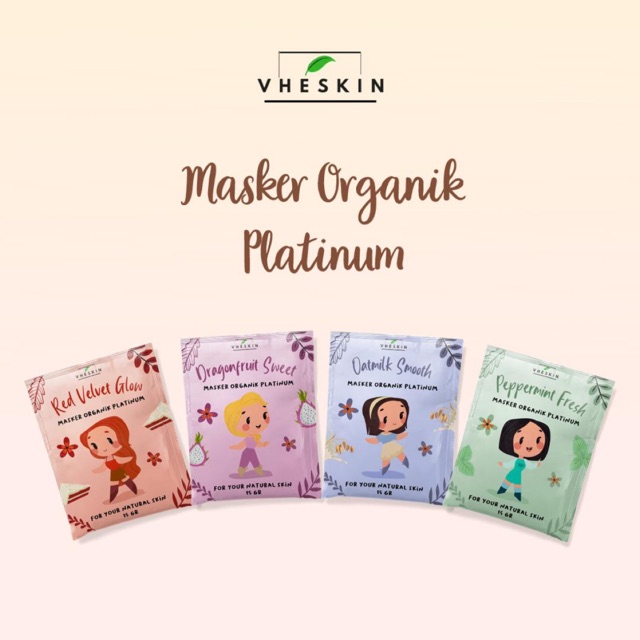 [DIST RESMI JKT] MASKER ORGANIK PLATINUM BY VHESKIN BUY 3 FREE SPATULA MAX 3PCS