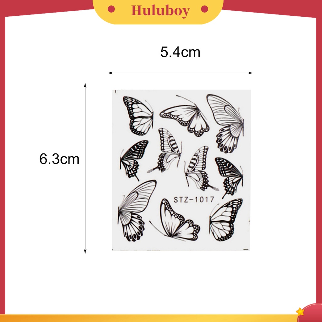Huluboy Huluboy♡ 30 Pcs Stiker Nail Art Motif Kupu-Kupu Aneka Warna Untuk Rumah