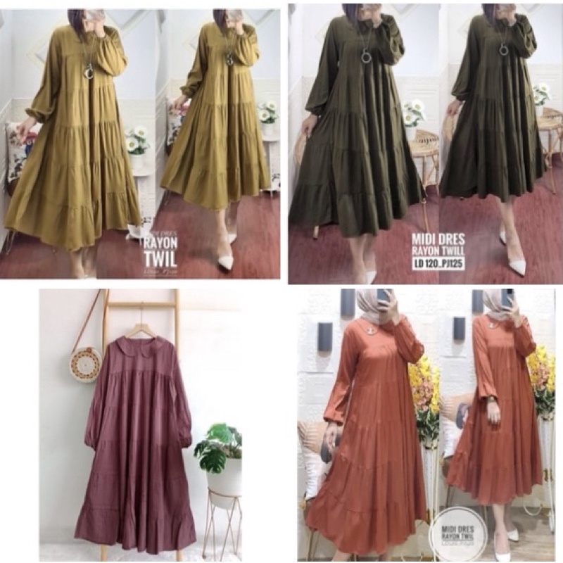 MIDI LONG TUNIK / MIDI DRESS PREMIUM / GAMIS MIDI ORIGINAL