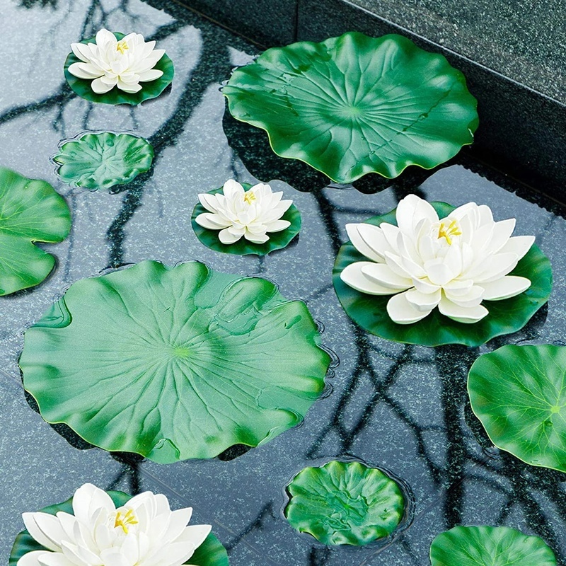 1 Pc Ornamen Daun Teratai Buatan Mengambang Untuk Alat Peraga Pemandangan Kolam Akuarium