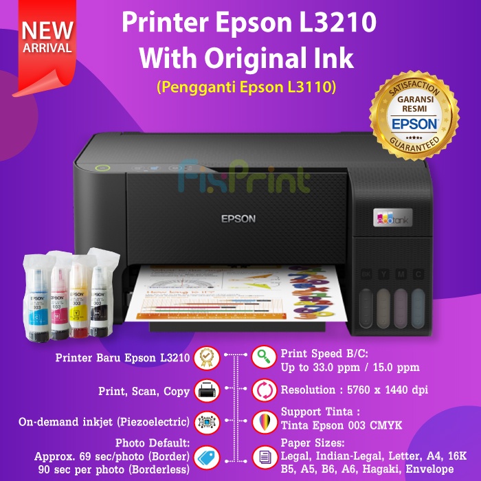 Jual Print And Scanner Printer Epson L3210 Pengganti Epson L3110 All In Porn Sex Picture 7729