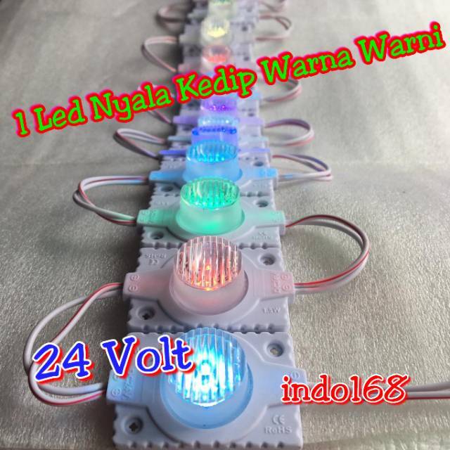 (INDO 168) Kolong Truk 24 Volt 1 Mata 1.5 watt Warna Warni