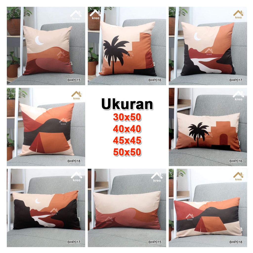 SARUNG BANTAL AESTHETIC COKLAT PREMIUM MINIMALIS UKURAN 40X40 - 45x45 - 50x50 - 30x50