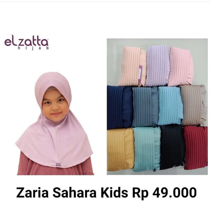 ZARIA SAHARA S KIDS ELZATTA Hijab Bergo Anak Serut Belakang