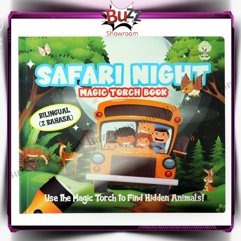 Safari Night with flashlight Buku cerita Bilingual inggris indonesia