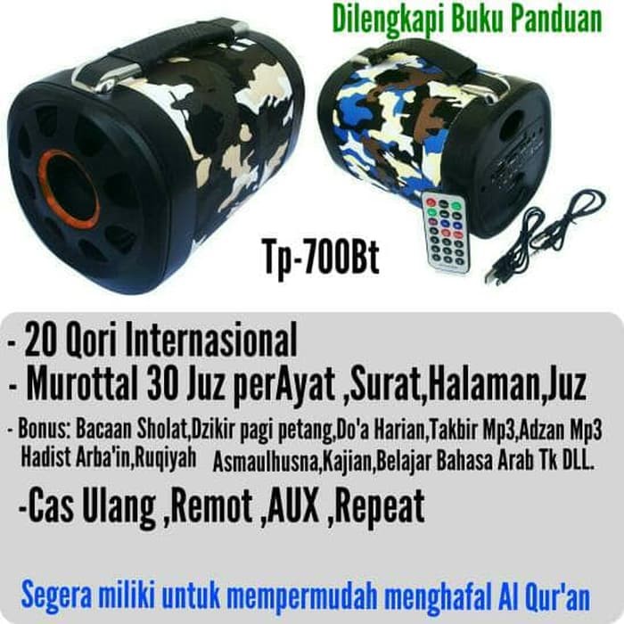 Media Player - Music Player - Mp3 Player Speaker Audio Al Quran Hafalan Advance Tp 700 Bt Murottal