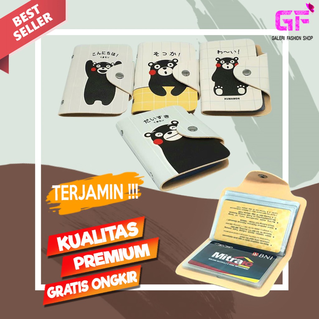 DOMPET CARD HOLDER WANITA CEWEK KARTU MINI KECIL KARAKTER LUCU IMPORT KULIT WOMEN WALLET MURAH GF101