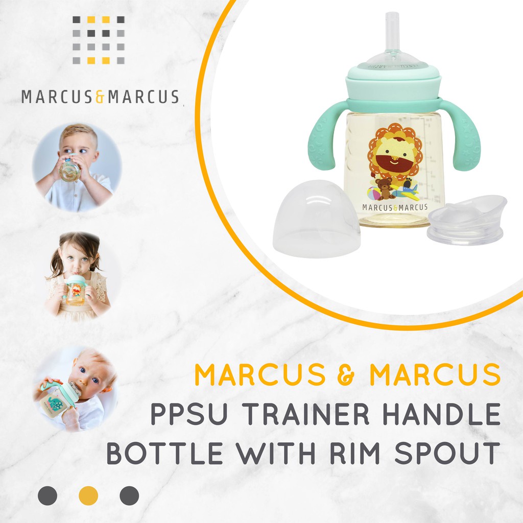 Marcus &amp; Marcus PPSU Transition Trainer Bottle Rim Spout Set - Lion Blue