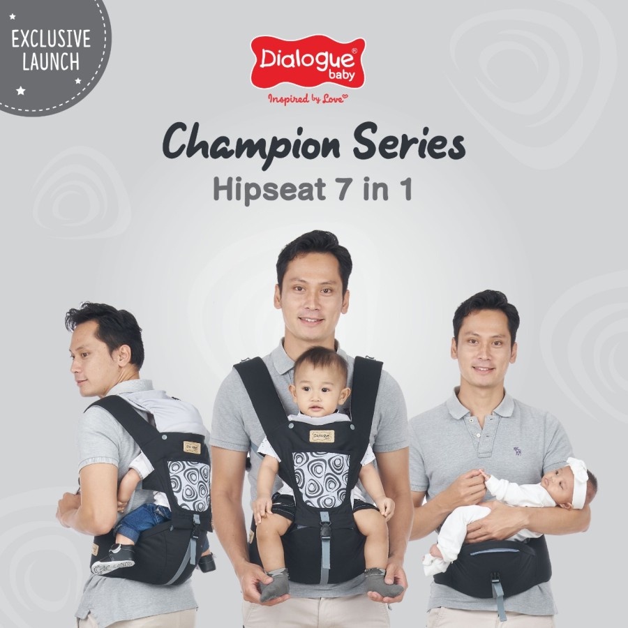 Gendongan Hipseat 7in1 Position Dialogue Baby Glazy Champion Sparkle Leon Series DGG 1030 1031 1032 1033 Gendongan Bayi