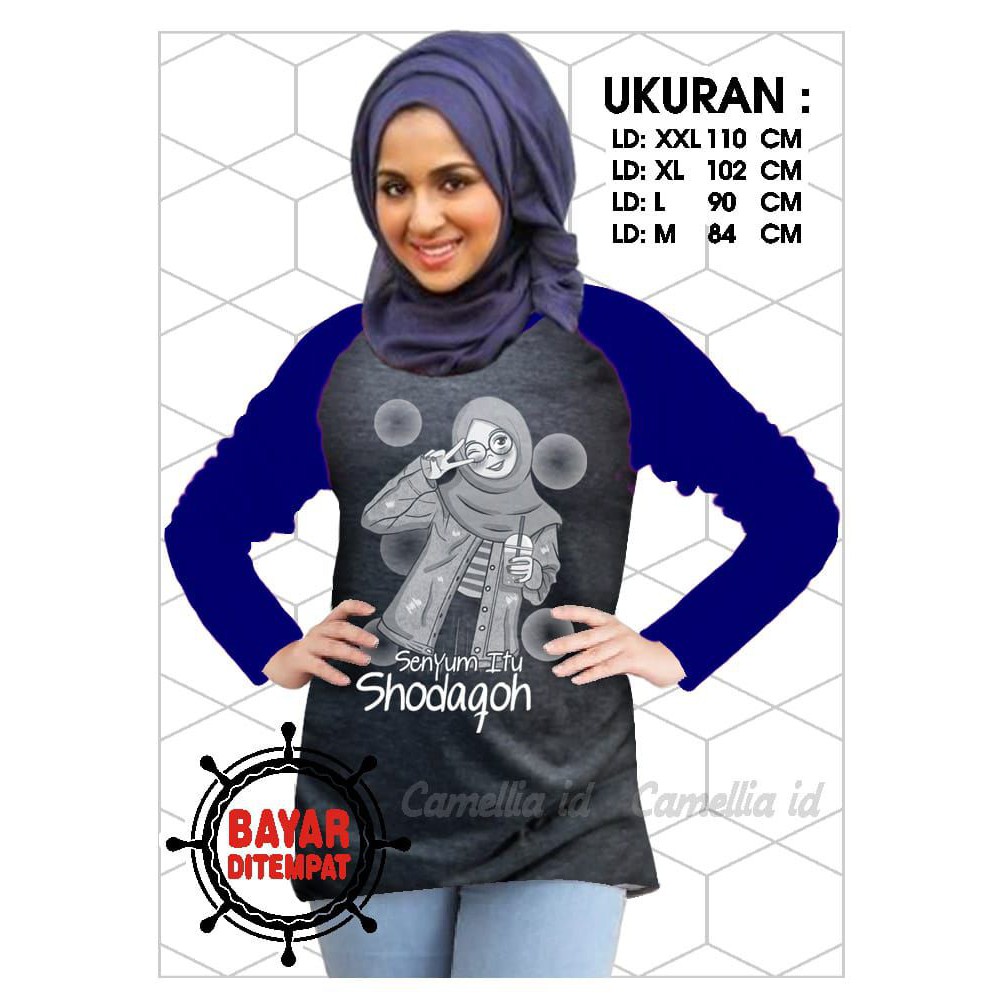 Kaos Raglan (SODAQOH)/Kaos Wanita Lengan Panjang/ Kaos Wanita/ Kaos Cewek/ Kaos Oblong/Misty