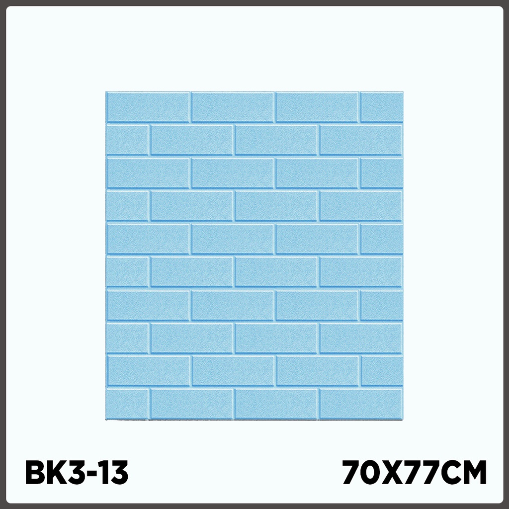 Wallpaper dinding 3d motif gambar wallfoam Dekorasi Kamar murah 70x77cm-BK3-13 BIRU