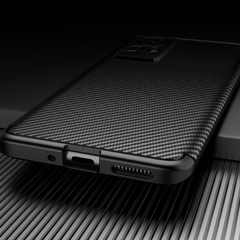 Soft Case Bahan Silikon Tekstur Carbon Fiber Shockproof Untuk Xiaomi Mi 12 Pro 12X