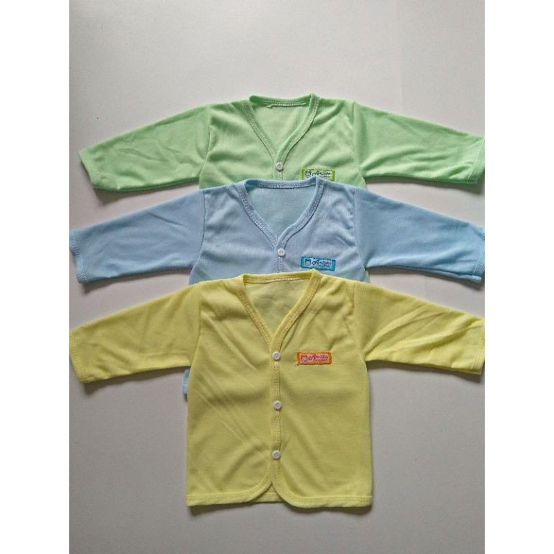 baju bayi bis polos Tangan panjang 3 pcs