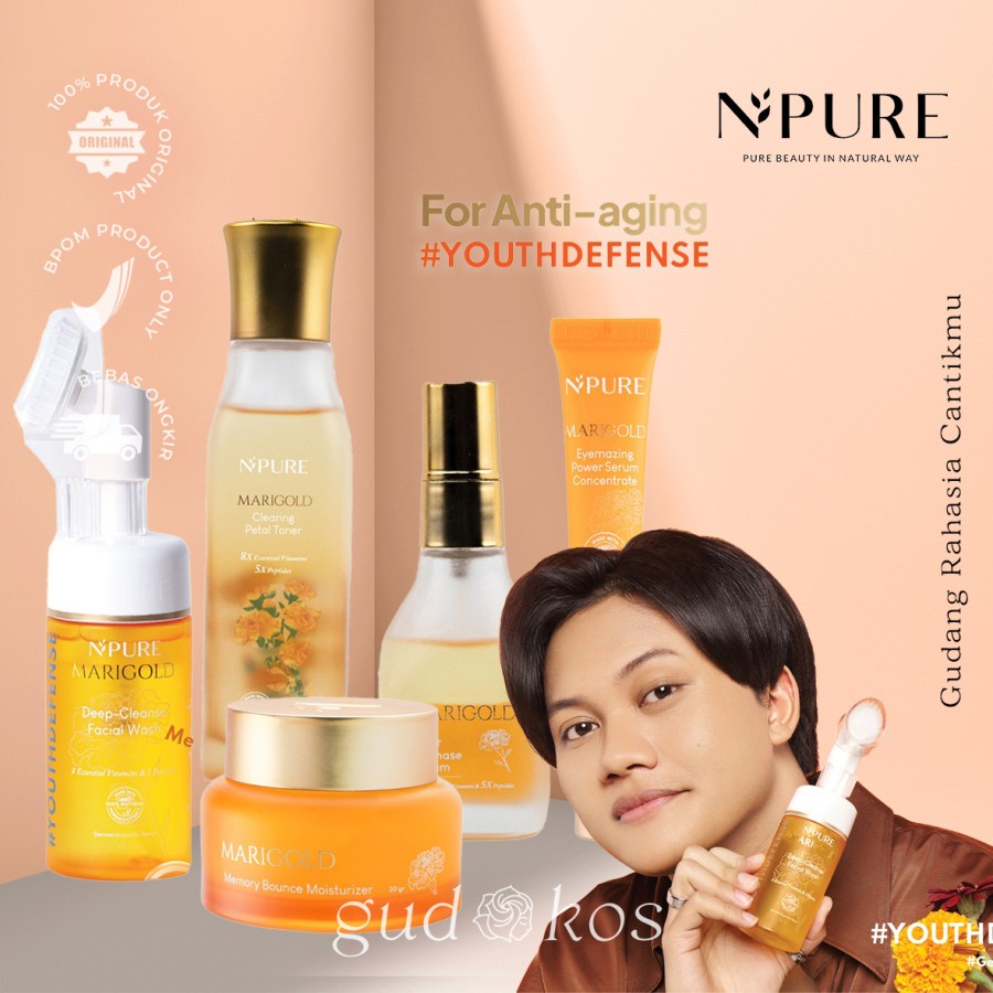 NPURE Marigold Anti Aging Series | Face Toner Serum Facial wash Moisturizer